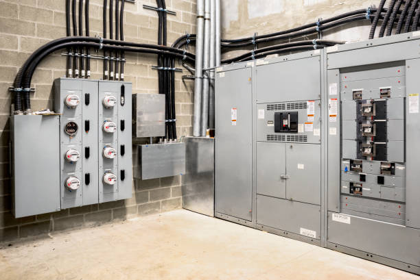 large electrical panels and meters